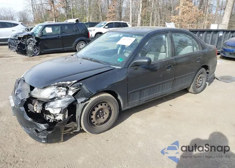 2005 Honda Civic Lx из США, поврежденный, VIN 2HGES16655H563745